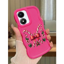 HONTINGA Vivo Y02S Uyumlu Kılıf Düşüme Önleyici Basitlik Anti Düşme Kamera Koruyucu Basit Kırmızı Yumuşak Silikon Couple Telefon Kılıfı Papyon Desen K9-0197