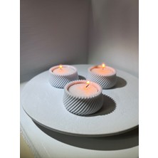 3'lü Set Spiral Tasarım Dekoratif Mumluk - Isıya Dayanıklı Petg Tealight Mum Standı Beyaz