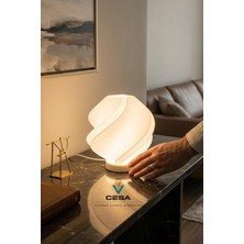 Cesaa Elektrik Cesa Minimal Luxury Gece Lambası 3D Baskı Organik Malzeme Dekoratif Masa Lambası 13 cm Ampul Dahil