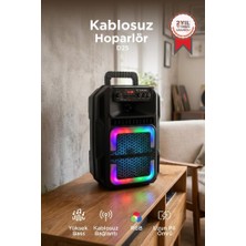 Torima Bluetooth Hoparlör Rgb Işıklı Mikrofonlu Kumandalı Hoparlör D25 Siyah