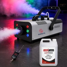 Quenlite QL-2000RGB-LK Sis Makinası 2000 Watt LED Işıklı Uzaktan Kumandalı (5 Litre Likitli)