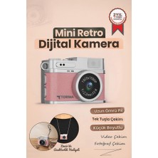Torima Mini Dijital Kamera Selfie Video Vlog Kamerası Mini Anahtarlık 1080P CMR35 Pembe