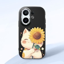 HONTINGA Vivo X200 Fe ile Uyumlu Kılıf Kamera Korumalı Düşüme Önleyici Kamera Koruyucu Siyah Yumuşak Silikon Couple Telefon Kılıfı Kedi Desenli K4-0367