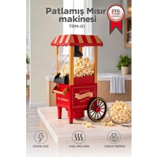 Torima Mısır Patlatma Makinesi Yağsız Ev Tipi Popcorn Makinesi TPM01 Kırmızı