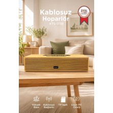 Torima Bluetooth Hoparlör Telefon Standlı Derin Bas USB TF Speaker KTS-1738 Ahşap