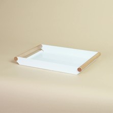 Hernehaltsa Fold Ahşap Kulplu Metal Tepsi