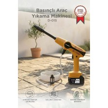 Torima Şarjlı Yüksek Basınçlı Yıkama Tabancası Akülü Oto Araba Bahçe Temizleme Su Tabancası D015 Sarı