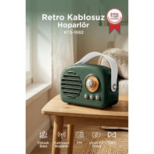 Torima Bluetooth Hoparlör Nostaljik Radyo USB TF Destekli Speaker KTS-1682 Yeşil