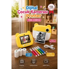 Torima Dijital Fotoğraf Makinesi Çocuk Termal Resim Kağıt Baskılı Yazıcı Kamera Makinesi CMR14 Sarı