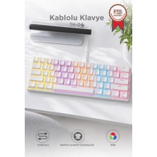 Torima Kablolu Klavye Rgb Işıklı Mekanik Q Klavye TK04 Beyaz