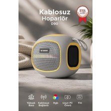 Torima Bluetooth Hoparlör Taşınabilir Kablosuz Speaker Fm Radyo USB Tf Kart 5W D90 Gri