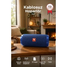 Torima Bluetooth Hoparlör Kablosuz Taşınabilir Ses Bombası TWS USB TF D47 Mavi