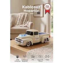 Torima Bluetooth Hoparlör Güneş Enerjili Kamyon Tasarımlı FM USB TF Speaker D44 Bej