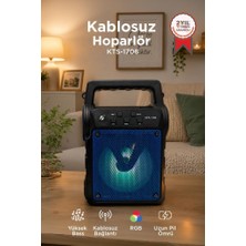 Torima Bluetooth Hoparlör Güneş Enerjili Fenerli Taşınabilir Hoparlör KTS-1706 Siyah