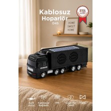 Torima Bluetooth Hoparlör Güneş Enerjili Tır Tasarımlı FM USB AUX Speaker D45 Siyah