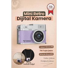 Torima Mini Dijital Kamera Selfie Video Vlog Kamerası Mini Anahtarlık 1080P CMR35 Mor