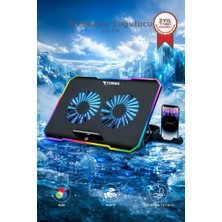 Torima Laptop Soğutucu Ayarlanabilir Rgb Dizüstü Bilgisayar Soğutma Fanı CF04 Siyah