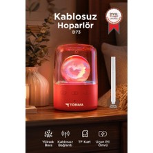 Torima Bluetooth Hoparlör Rgb Işıklı Kablosuz Hoparlör D73 Kırmızı