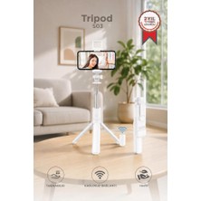 Torima Tripod Çok Amaçlı Kumandalı Kablosuz Selfie Çubuğu S03 Beyaz