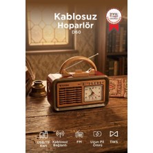 Torima Bluetooth Hoparlör Nostaljik Radyo Kablosuz Speaker D60 Kırmızı