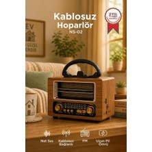 Torima Bluetooth Hoparlör Nostaljik Radyo Speaker NS02 Ahşap