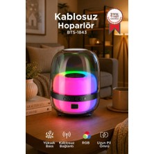 Torima Bluetooth Hoparlör Kablosuz Taşınabilir Rgb Işıklı TWS Speaker BTS-1843 Siyah