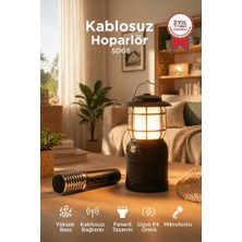 Torima Bluetooth Hoparlör Mikrofonlu Nostaljik Fener Tasarımlı Speaker SD08 Siyah