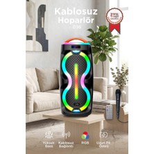 Torima Bluetooth Hoparlör Mikrofonlu Kumandalı Rgb Işıklı Tws Speaker D36 Siyah
