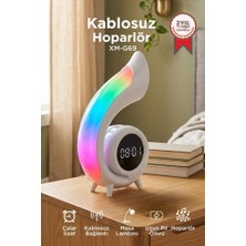Torima Bluetooth Hoparlör Saat Özellikli Masa Lambası 6in1 XM-G69 Beyaz