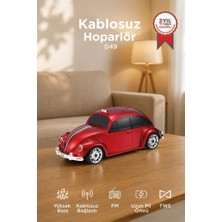 Torima Bluetooth Hoparlör Retro Araba Voswos USB TF FM Speaker D49 Kırmızı