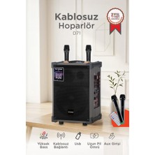 Torima Bluetooth Hoparlör Çift Mikrofonlu Kablosuz Speaker D71 Kahverengi