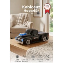 Torima Bluetooth Hoparlör Güneş Enerjili Kamyon Tasarımlı FM USB TF Speaker D44 Siyah