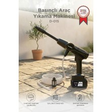 Torima Şarjlı Yüksek Basınçlı Yıkama Tabancası Akülü Oto Araba Bahçe Temizleme Su Tabancası D015 Siyah