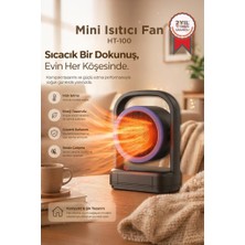 Mini Isıtıcı Fan Taşınabilir Sessiz Hızlı Isıtma 500W Kompakt Isıtıcı Torima HT100 Siyah