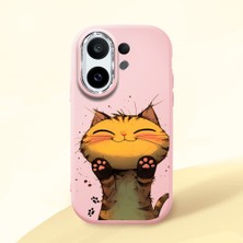 HONTINGA Vivo X200 Fe ile Uyumlu Kılıf Kamera Korumalı Düşüme Önleyici Kamera Koruyucu Pembe Yumuşak Silikon Couple Telefon Kılıfı Kedi Desenli K4-0370