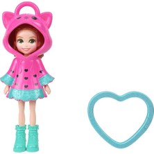 Polly Pocket ve Maceraları Ana Karakter Bebeği Anahtarlık JMN38 - Kalp Desenli-Pembe Kapüşonlu