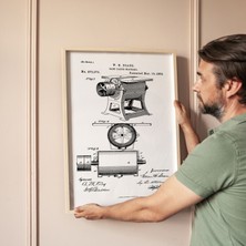 Pegziz Zımpara Makinesi Patent Çizimi Tablosu Duvar Dekor Tablo