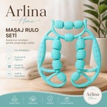 Arlina Home Kids 18 Tekerlekli Selülit Masaj Aleti Lenf Drenaj Rulosu, 360° Döner, Çift Taraflı Vücut ve Bacak Masaj Tukuaz