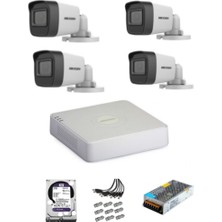 Hikvision 4 Kameralı 1080P AHD Güvenlik Kamera Seti 1TB 7/24 HDD Gece Görüş Özelliği ile