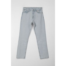Markapia Kadın %100 Pamuk Straight Fit Buz Mavisi Jean Pantolon