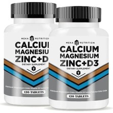 Meka Nutrition Kalsiyum Magnezyum Çinko D Vitamini 2 x 120 Tablet