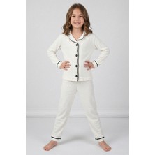Kinderos Uzun Kollu Düğmeli Kız Çocuk Pijama Takımı - 26Y 4241