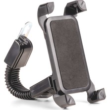 HEPU HP-A18 Motosiklet Dikiz Aynası Telefon Tutucu – Yaylı Kavrama + Esnek Boyun + 360° Dönebilir Başlık
