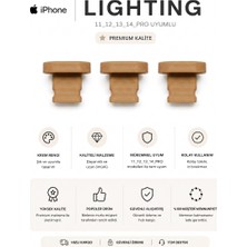 Emre Bilişim iPhone Lightning Uyumlu Toz Tıpası Koruması Şarj Girişi (3 Adet - Krem) Premium