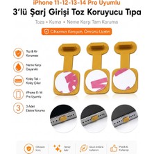 Emre Bilişim iPhone Lightning Uyumlu Yapışkanlı Toz Tıpası Koruması - Şarj Girişi (3 Adet - Krem) Premium