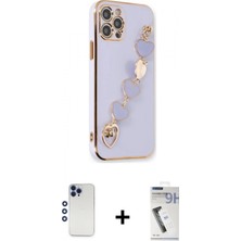 Marsilyan™- iPhone 12 Pro Max Kılıf Nova Işık Prime - Şeffaf Uv Polymer Nano Ekran Koruyucu + Shine Kamera Lens - Lt
