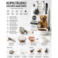 Mersi Shop Klipsli Ölçekli Kedi Köpek Mama Küreği 180 ml Mama Ölçü Kabı