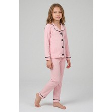 Kinderos Uzun Kollu Düğmeli Kız Çocuk Pijama Takımı - 26Y 4241