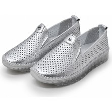 Patron Shoes Hakiki Deri Ortopedik Taban Kadın Günlük Ayakkabı – Delikli Nefes Alan Rahat Konforlu Şık Tasarım