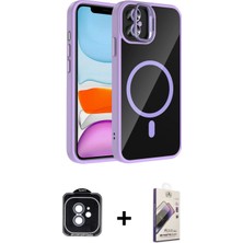 Marsilyan™- iPhone 11 Kılıf Yadigar Asil Koleksiyonu - Siyah Bilvis 3D Mat Cam Ekran Koruyucu + Pvd Metal Kamera Lens - Mı
